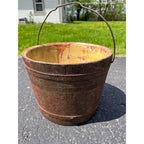 Antique Primitive 19th c Original Red Paint Wood Stave Sap Syrup Pail Bucket AAFA