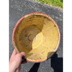Antique Primitive 19th c Original Red Paint Wood Stave Sap Syrup Pail Bucket AAFA
