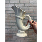 Vintage Royal Crown Czechoslovakia Pottery Horn-Shaped Floral Epergne Vase
