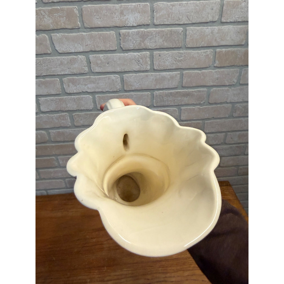 Vintage Royal Crown Czechoslovakia Pottery Horn-Shaped Floral Epergne Vase