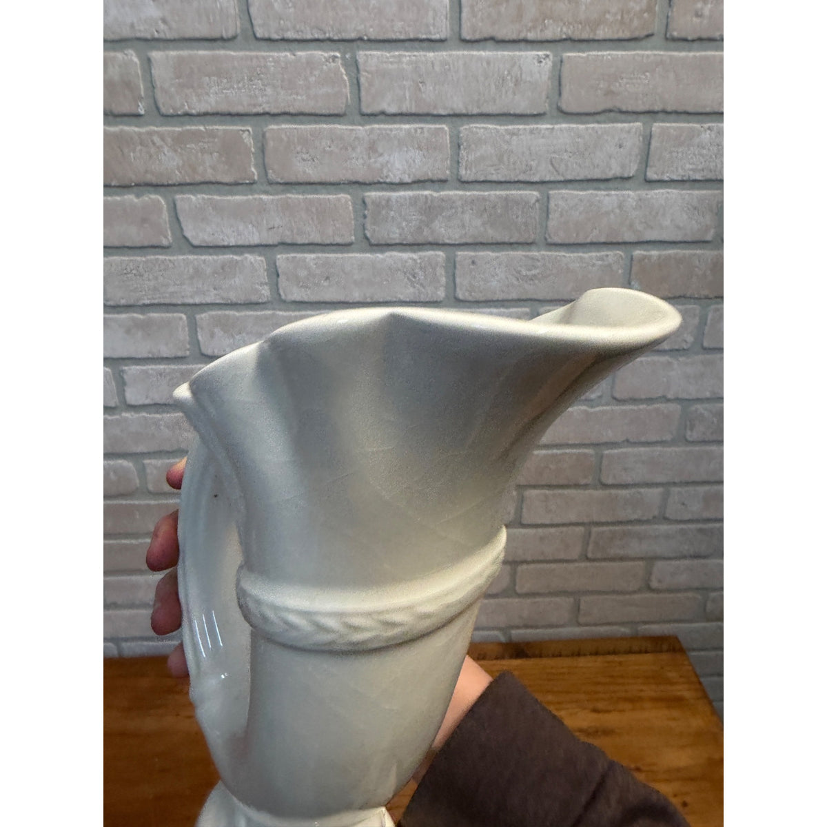 Vintage Royal Crown Czechoslovakia Pottery Horn-Shaped Floral Epergne Vase