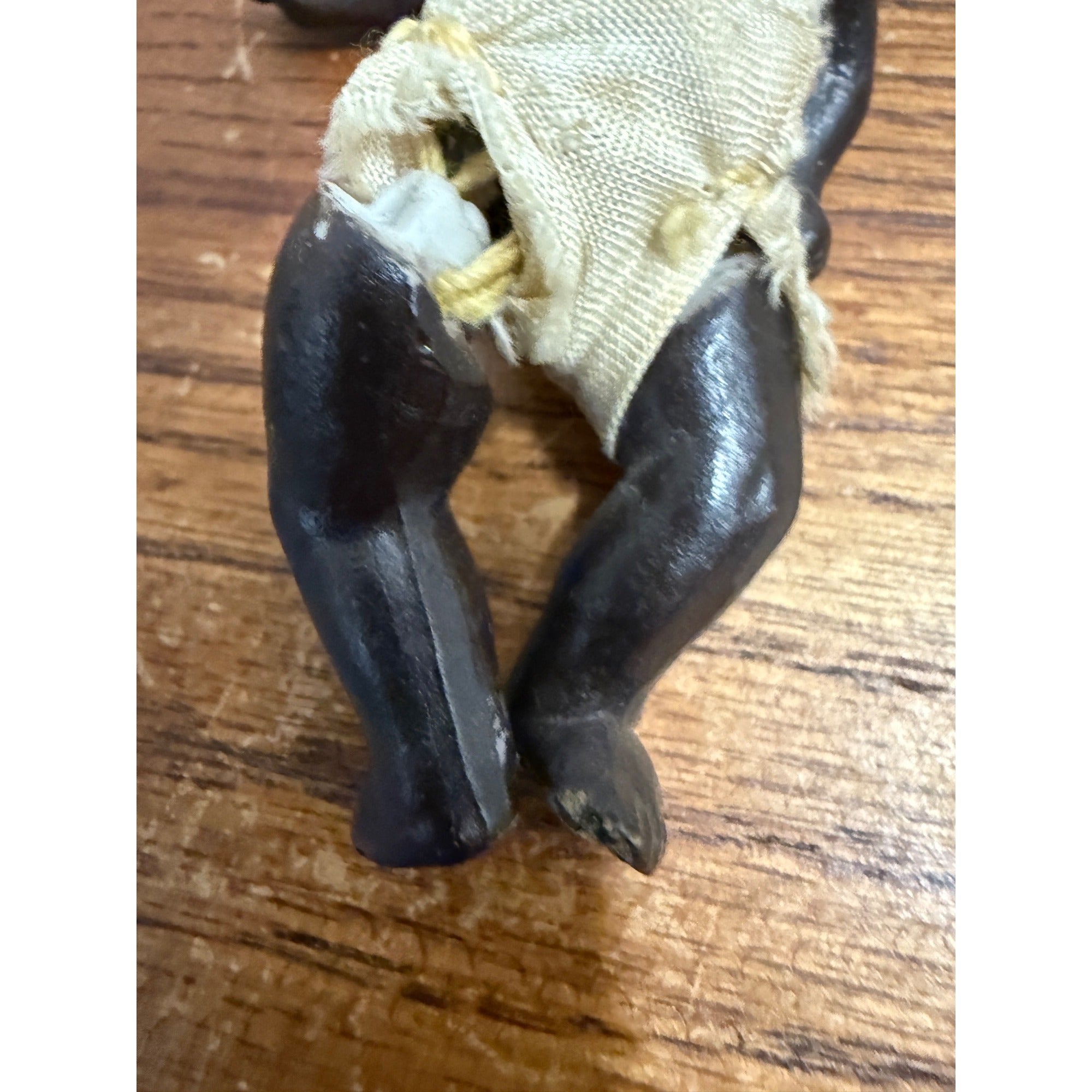 Vintage Antique Bisque 4" Black Baby Doll Jointed Made in Japan