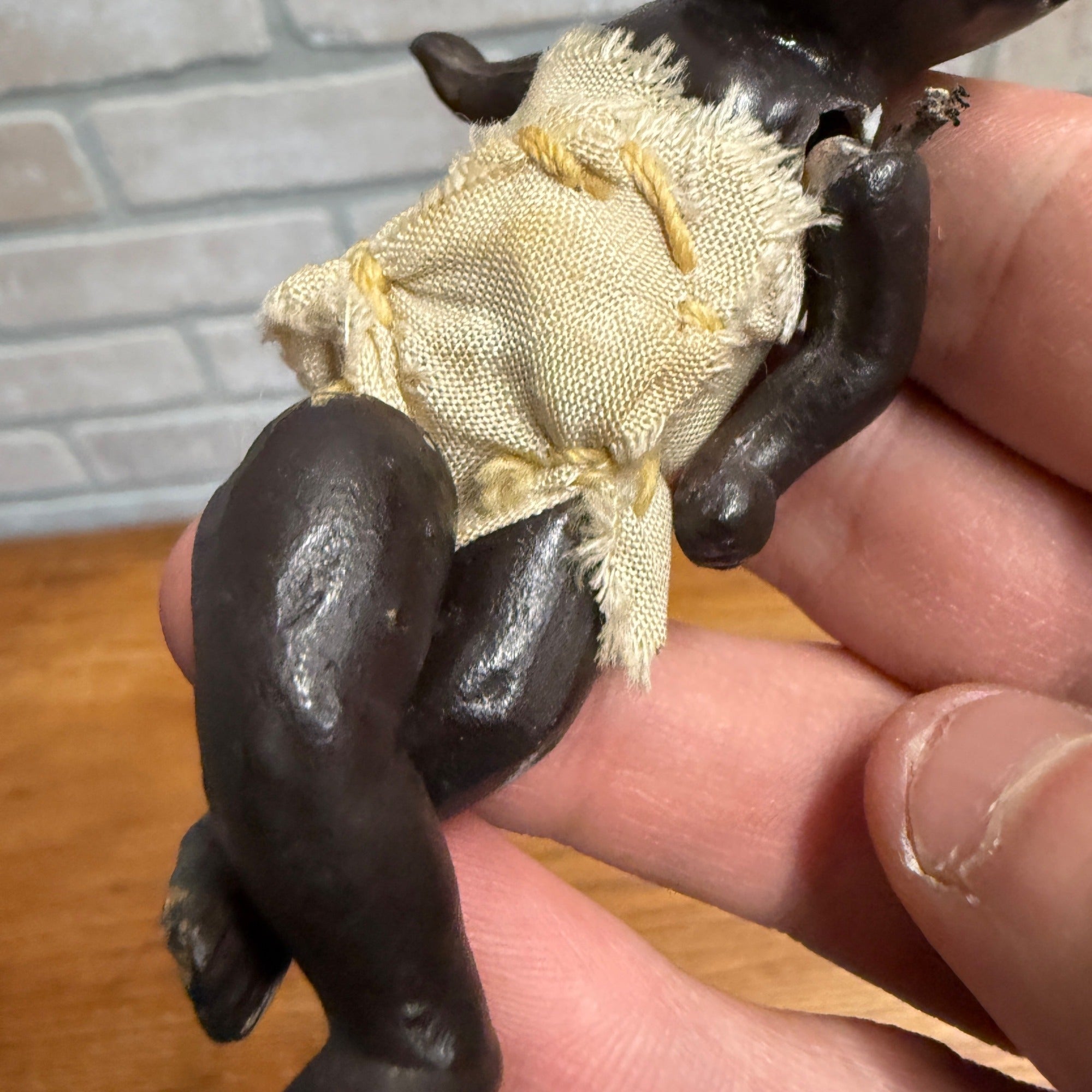 Vintage Antique Bisque 4" Black Baby Doll Jointed Made in Japan