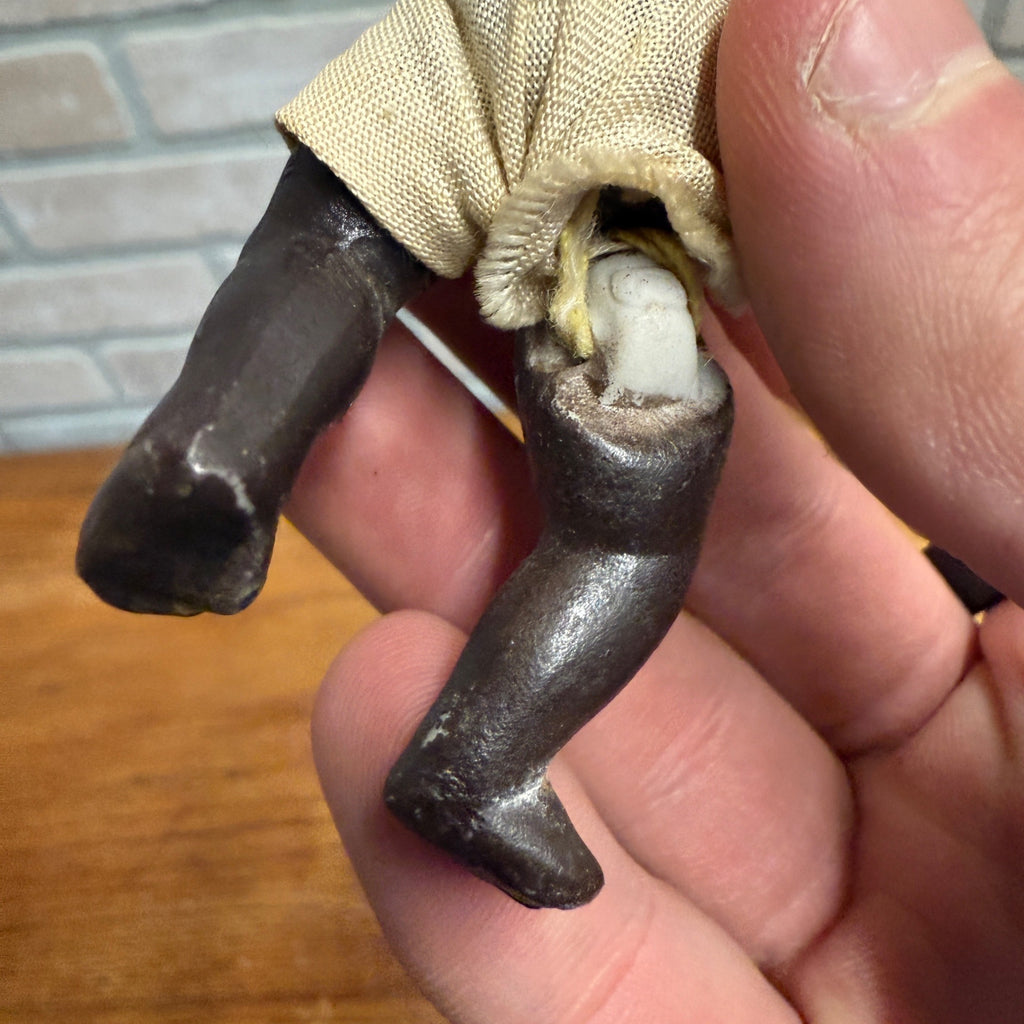 Vintage Antique Bisque 4" Black Baby Doll Jointed Made in Japan