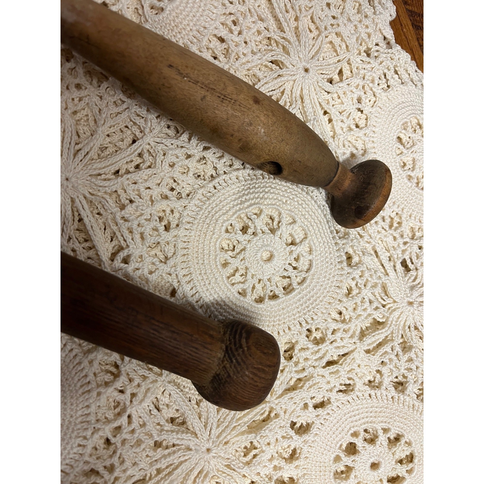 Antique Primitive Lot (2) Wood Kitchen Food Mashers Handmade Carved AAFA Country Farmhouse Decor