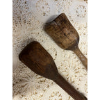 Antique Primitive Lot (2) Wood Kitchen Food Mashers Handmade Carved AAFA Country Farmhouse Decor