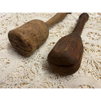 Antique Primitive Lot (2) Wood Kitchen Food Mashers Handmade Carved AAFA Country Farmhouse Decor