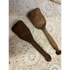 Antique Primitive Lot (2) Wood Kitchen Food Mashers Handmade Carved AAFA Country Farmhouse Decor