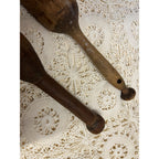 Antique Primitive Lot (2) Wood Kitchen Food Mashers Handmade Carved AAFA Country Farmhouse Decor