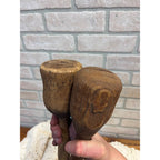 Antique Primitive Lot (2) Wood Kitchen Food Mashers Handmade Carved AAFA Country Farmhouse Decor