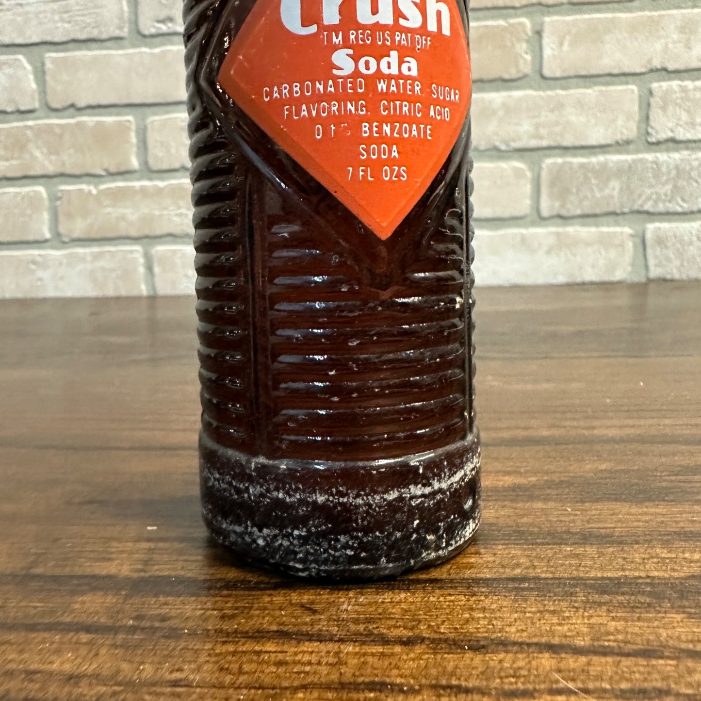 1954 Vintage Orange Crush 7oz Brown Ribbed Soda Bottle Louisville, Lexington Kentucky