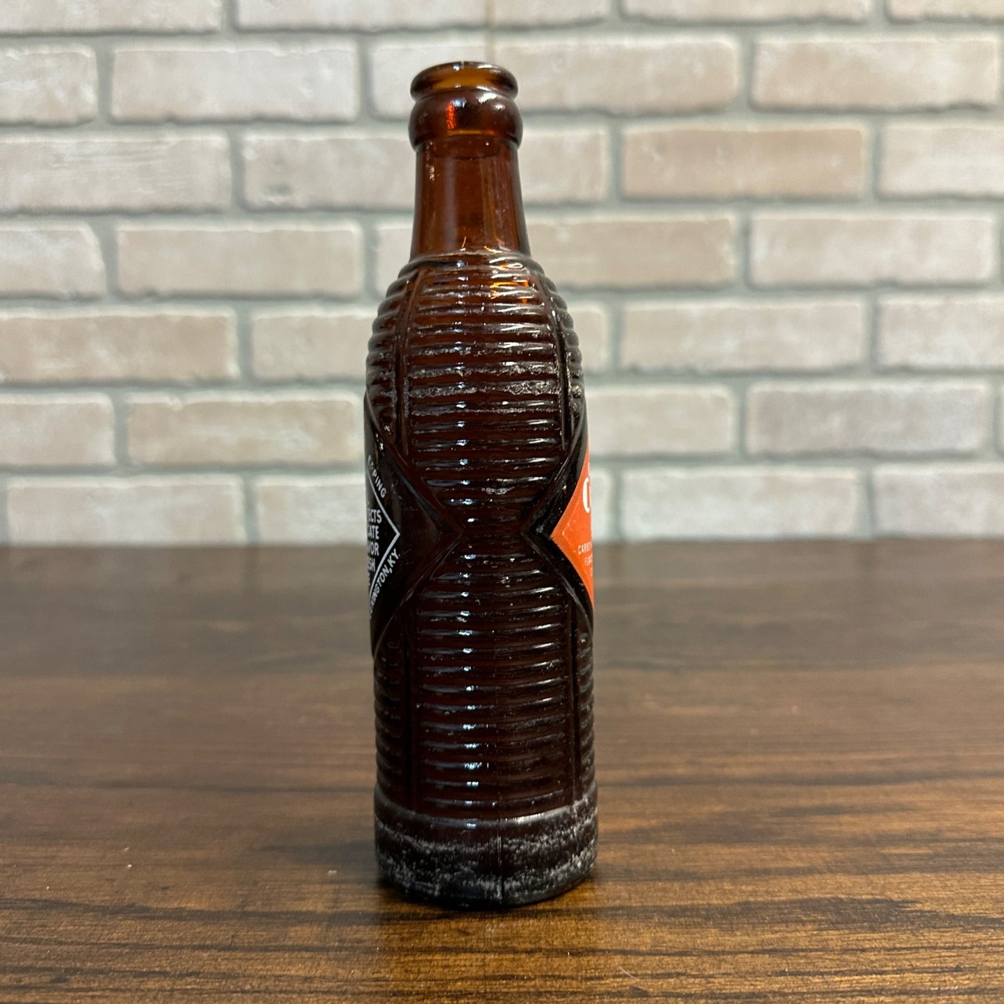 1954 Vintage Orange Crush 7oz Brown Ribbed Soda Bottle Louisville, Lexington Kentucky