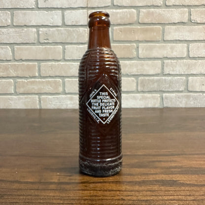 1954 Vintage Orange Crush 7oz Brown Ribbed Soda Bottle Louisville, Lexington Kentucky