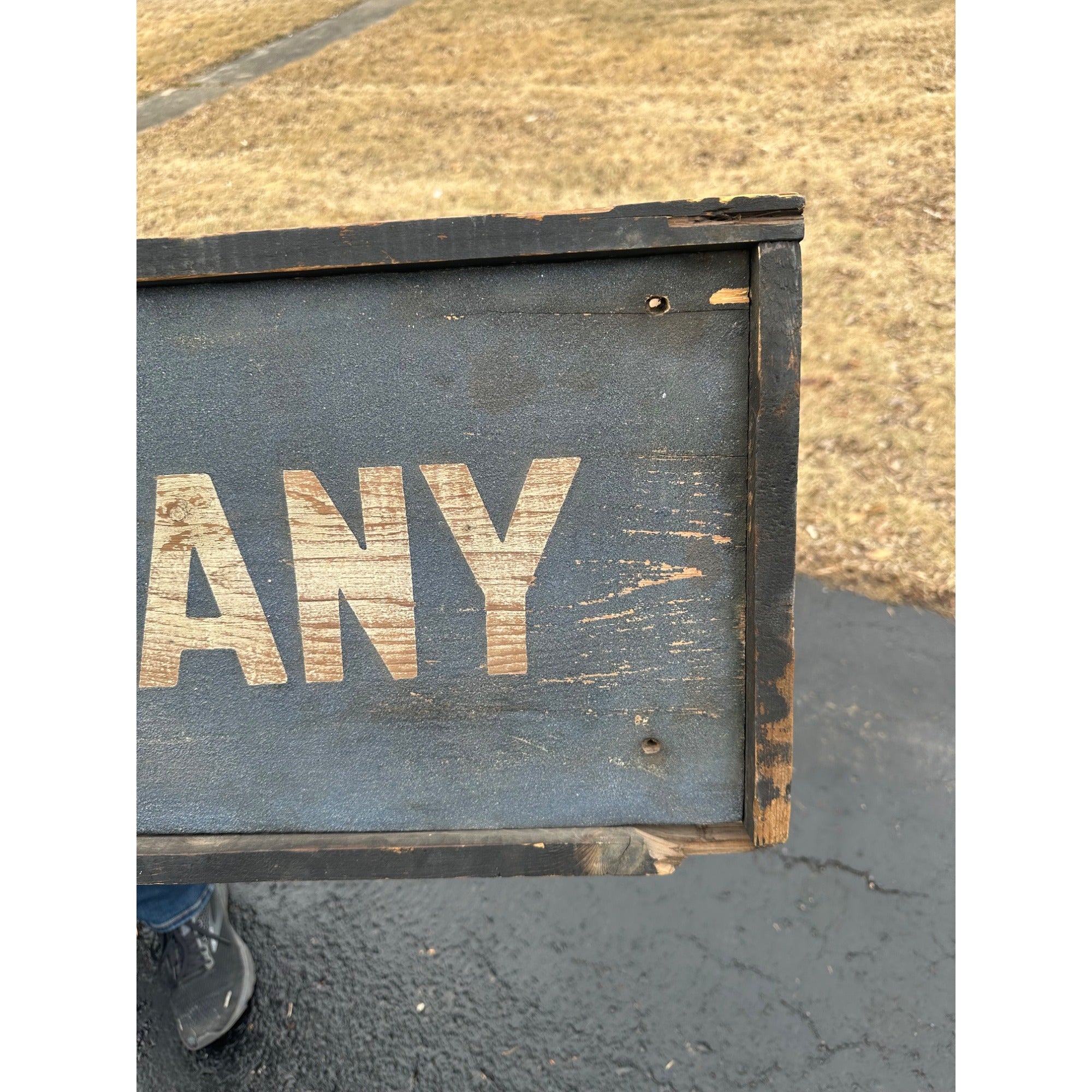 Original c1880s Adams Express Co. Wooden Smaltz Paint Advertising Trade Sign