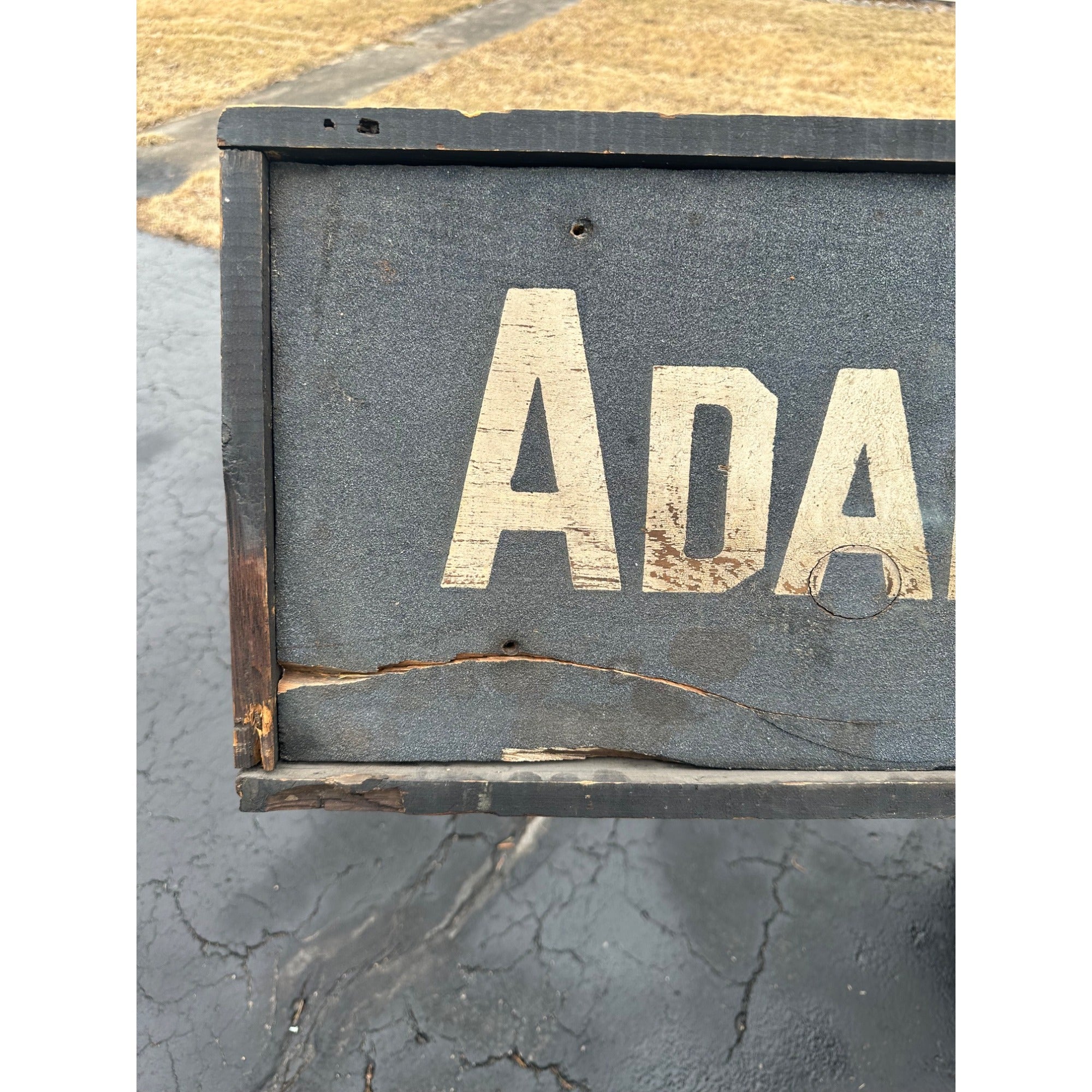 Original c1880s Adams Express Co. Wooden Smaltz Paint Advertising Trade Sign