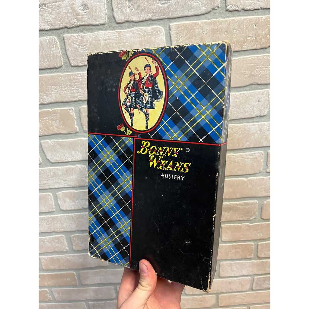 Vintage 1940s Bonny Weans Hosiery Empty Store Display Box Stockings Socks