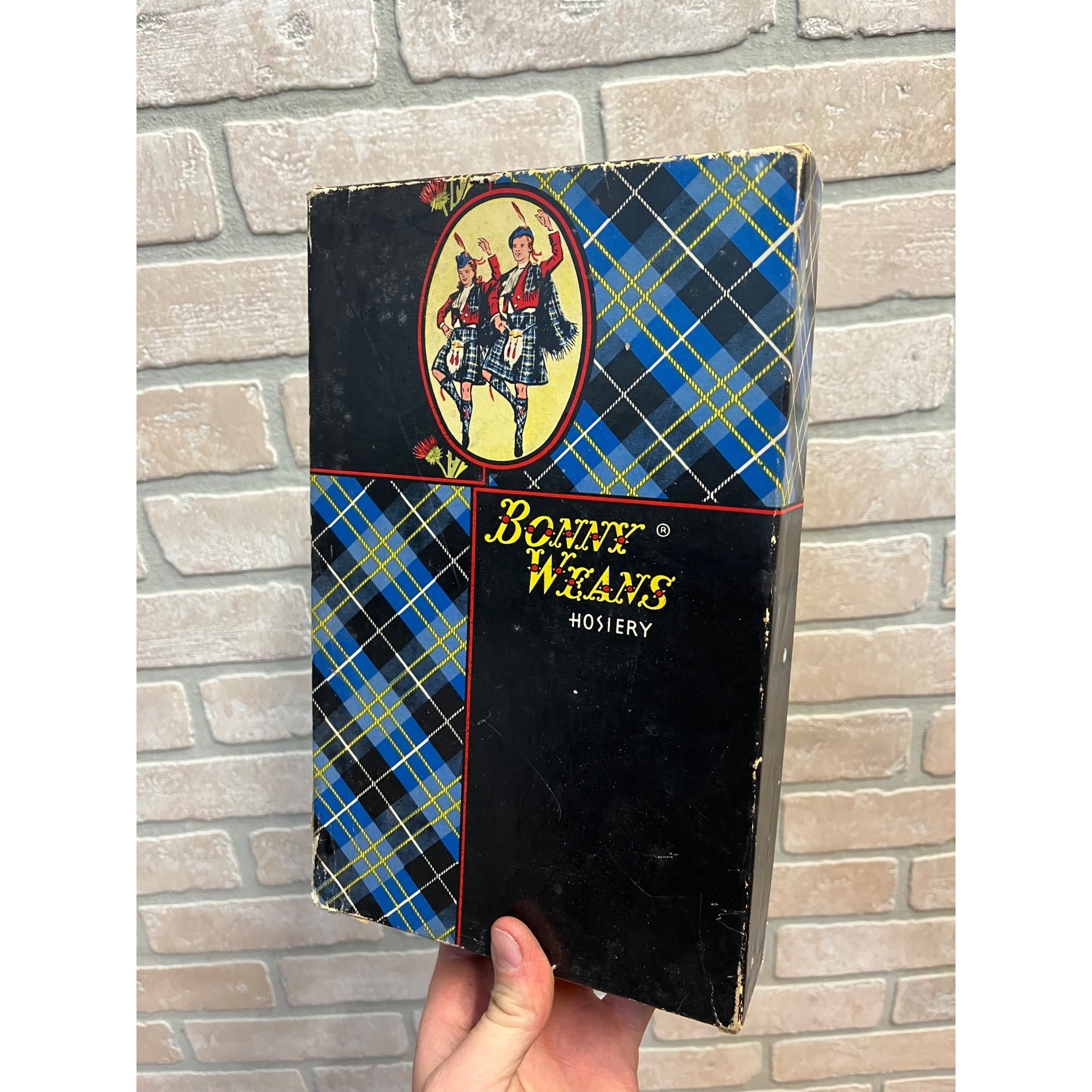 Vintage 1940s Bonny Weans Hosiery Empty Store Display Box Stockings Socks