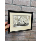 Vintage MCM Helen Johann Printmaker Signed Art Piece Back Talk Milwaukee Artist