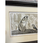 Vintage MCM Helen Johann Printmaker Signed Art Piece Back Talk Milwaukee Artist