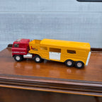 Vintage Ertl Vista Dome Horse Trailer and Semi Truck Red and Yellow
