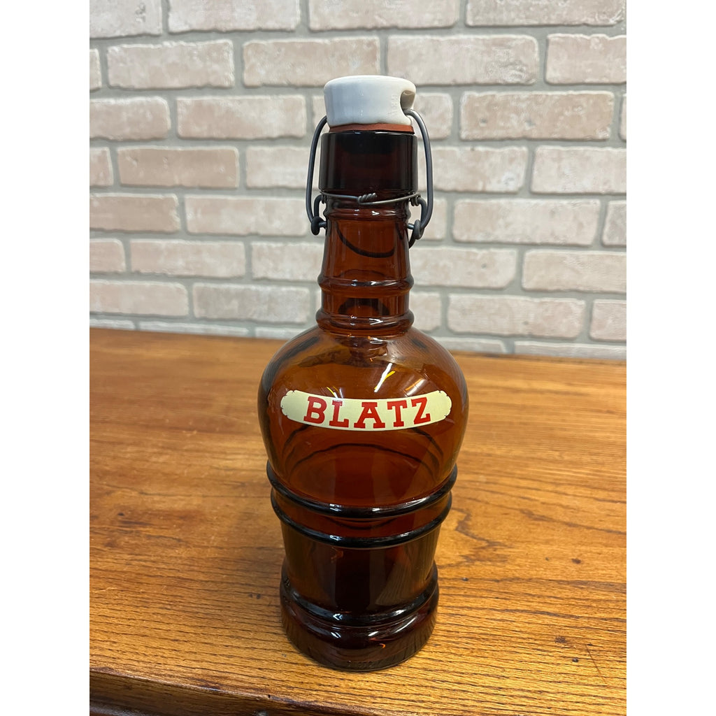 Antique 1900s BLATZ Hotel Beer Bottle Growler w/ Porcelain Stopper Milwaukee