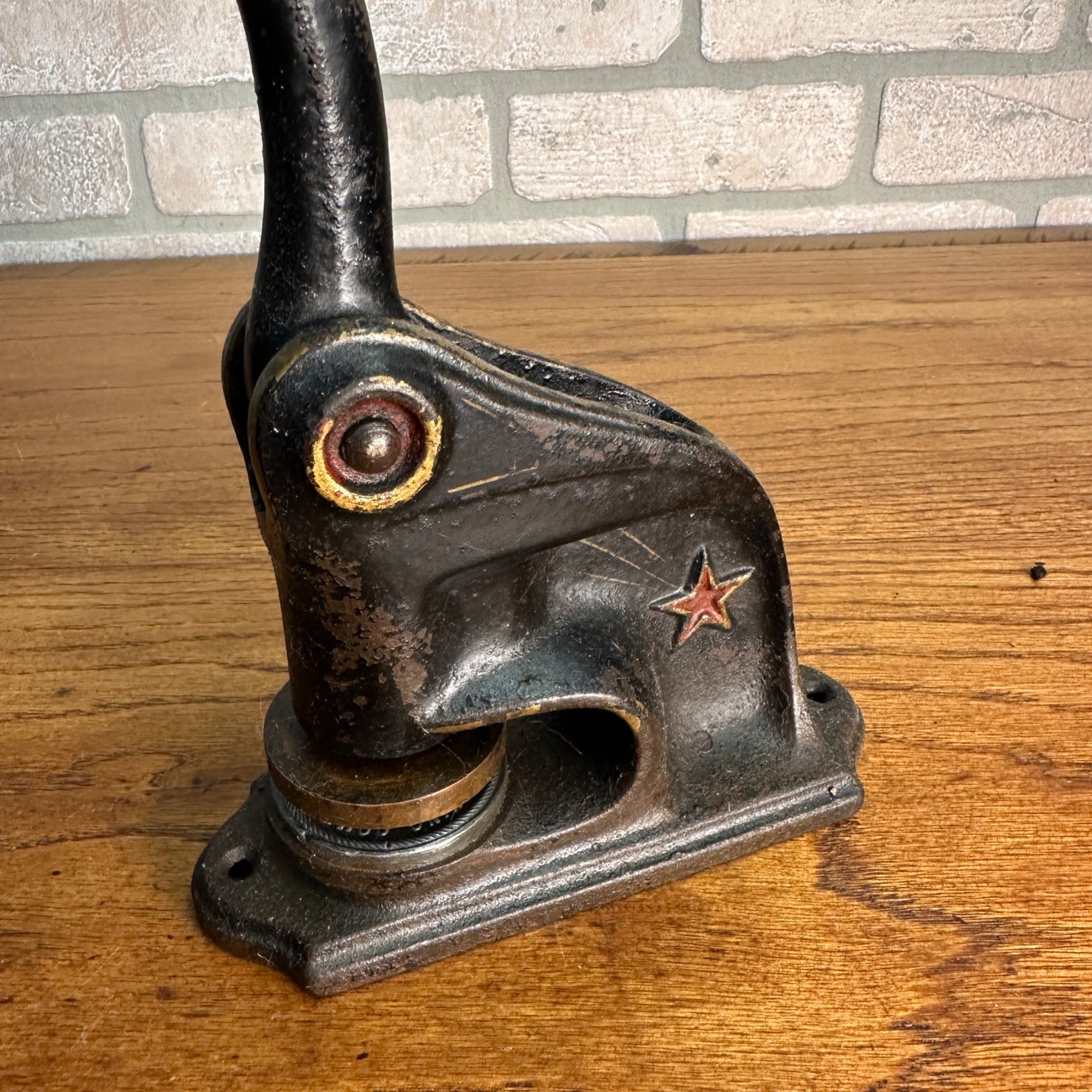 Antique Shooting Star Cast Iron Notary Stamp Seal - Dunn Mining Green Bay Wis