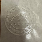 Antique Shooting Star Cast Iron Notary Stamp Seal - Dunn Mining Green Bay Wis