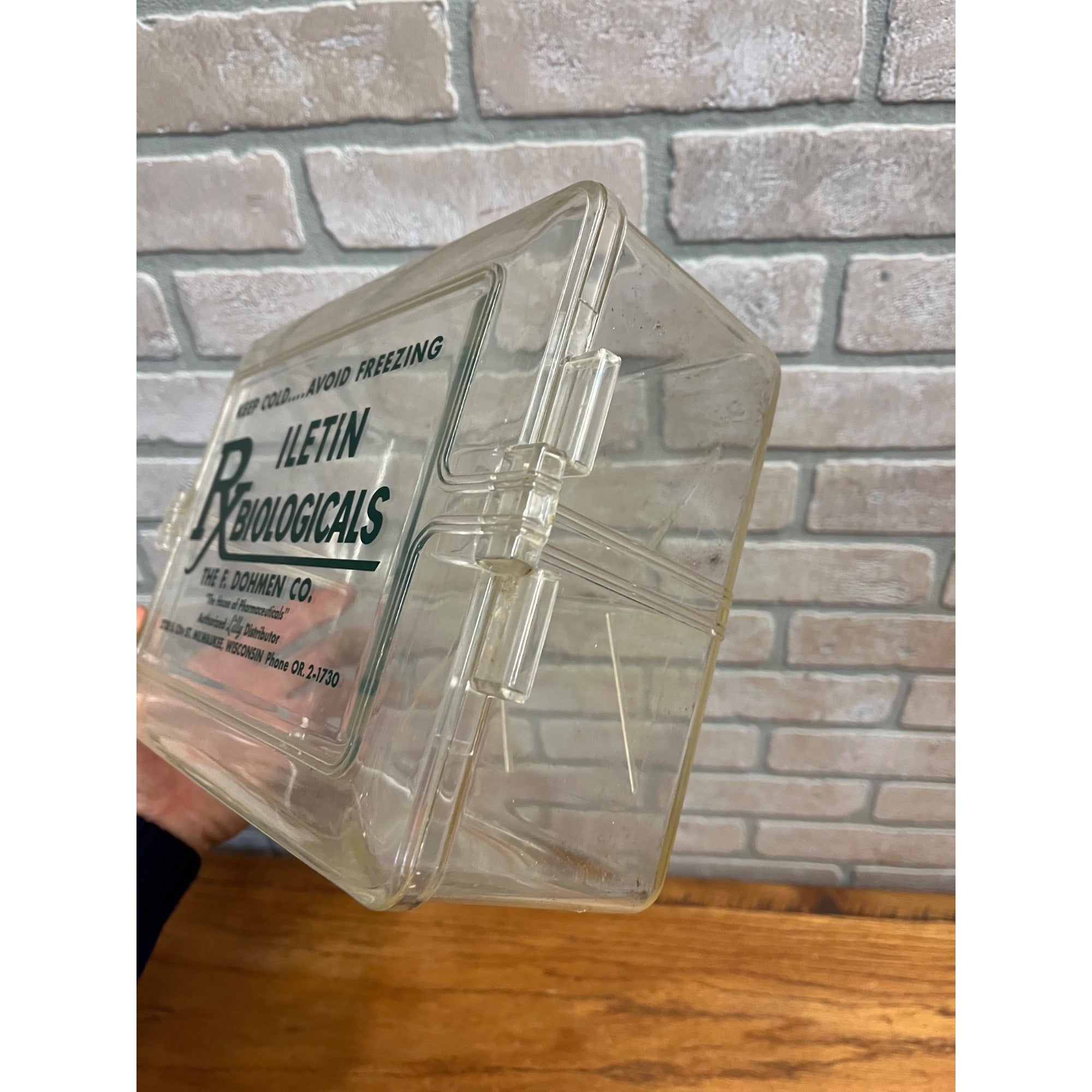Vintage F. Dohmen Milwaukee Pharmaceutical Drug Store Plastic Freezer Container