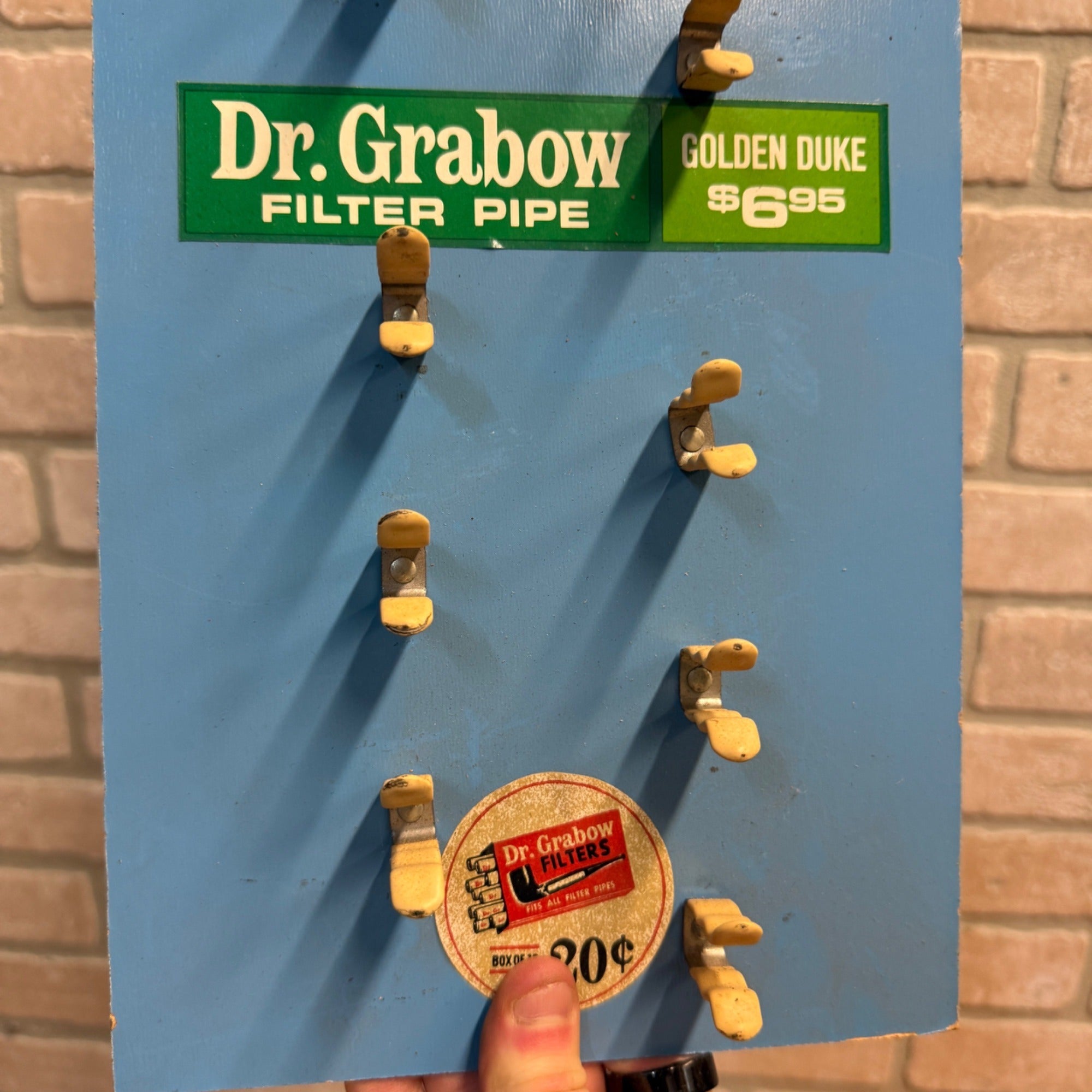 Dr Grabow Vintage Pipe Tobacco Smoking Display Stand Sign Retail Advertising.