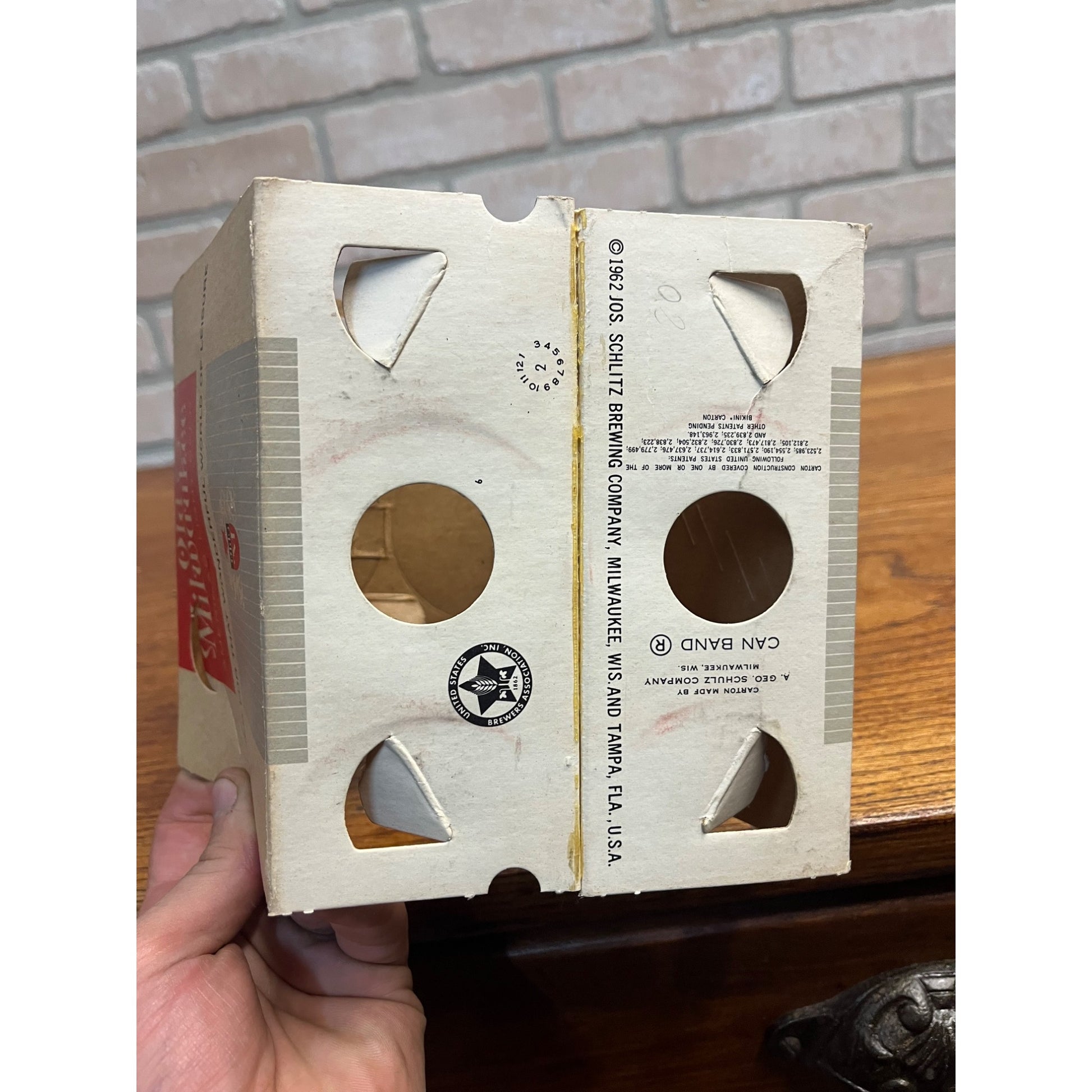 Vintage 1962 Old Milwaukee 6-Pack Cardboard Carrier for 12oz Flat Top Cans