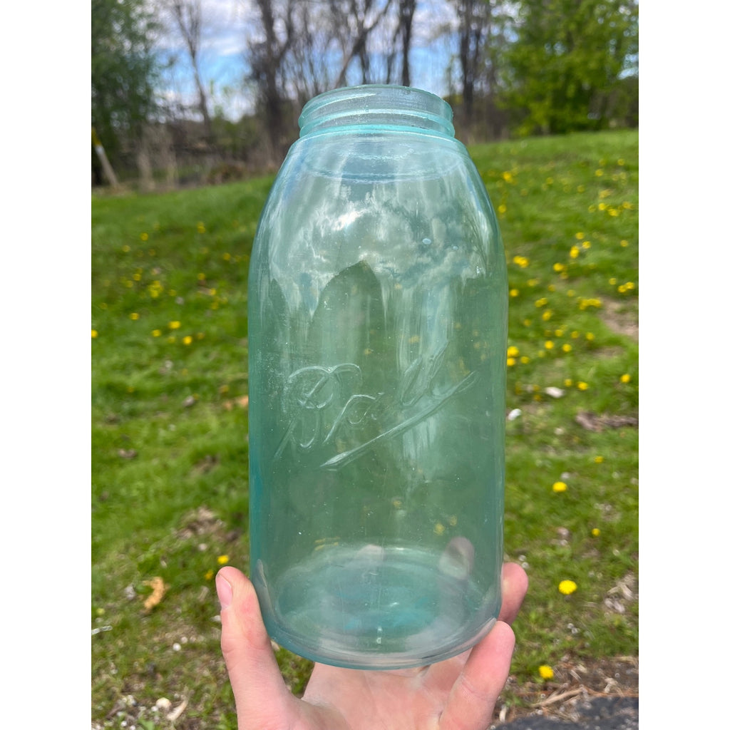 Antique Fruit Canning Jar BALL 3L Half Gallon Opalized