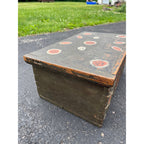 Antique Folk Art Painted Wooden Box Trunk 1833 Pennsylvania Storage Chest