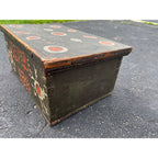 Antique Folk Art Painted Wooden Box Trunk 1833 Pennsylvania Storage Chest