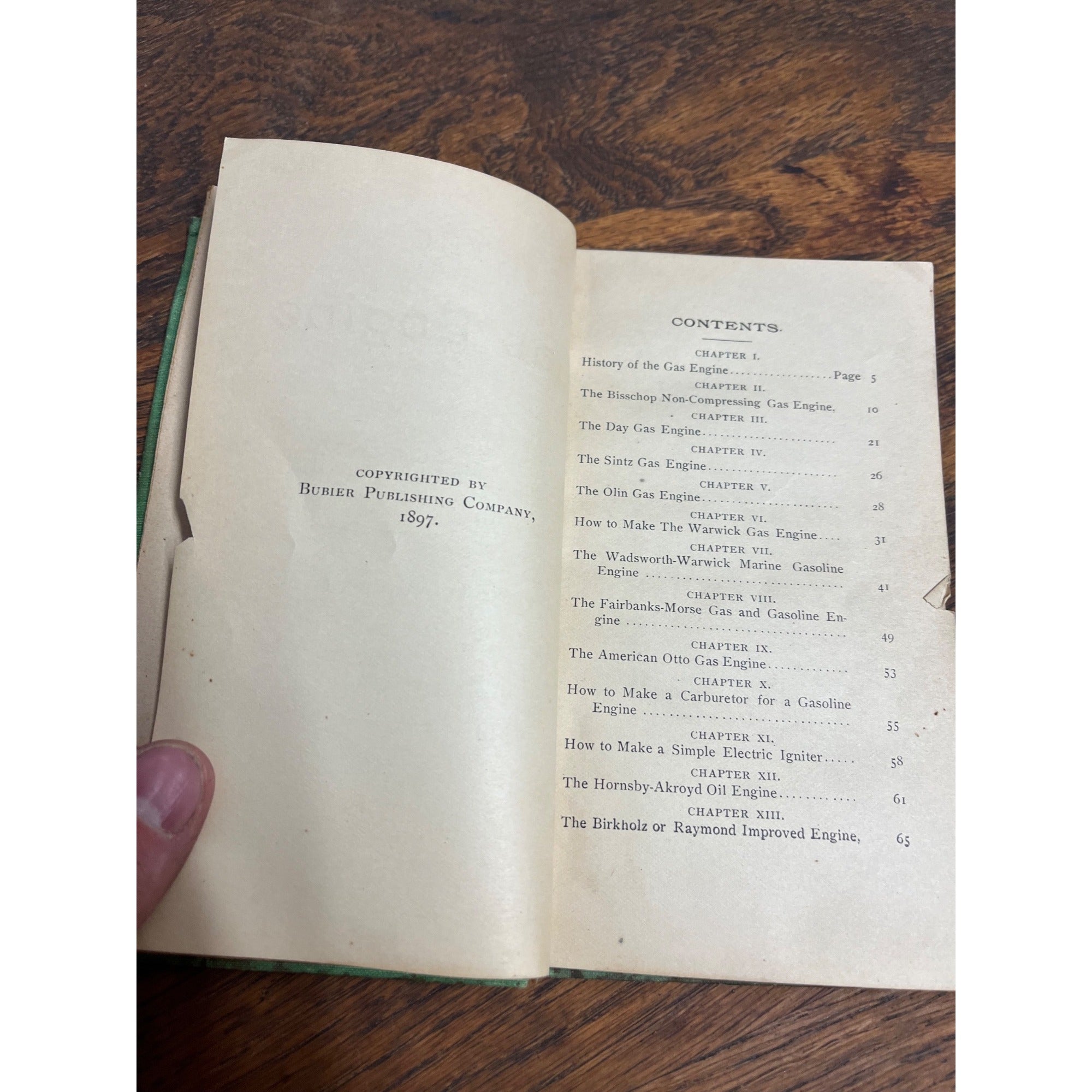 1897 The Gas Engine By  B.P. Warwick Hardcover Book Fairbanks Hit Miss Guide
