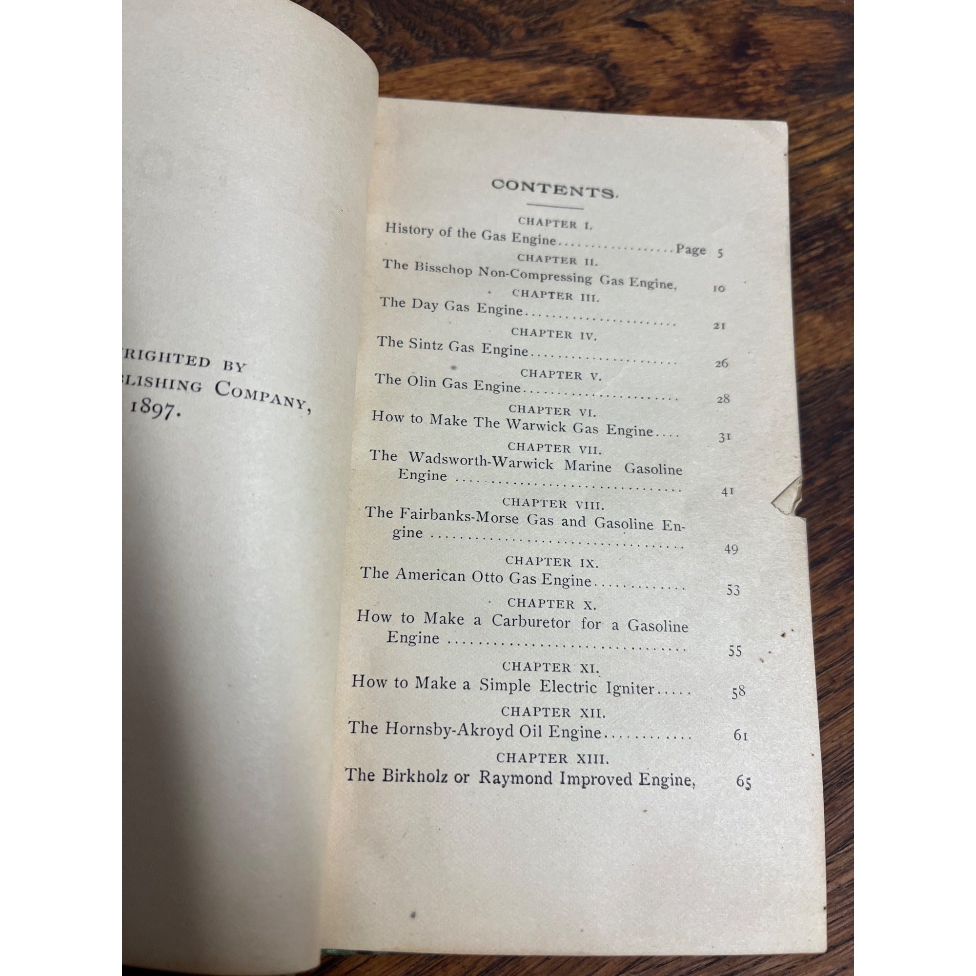 1897 The Gas Engine By  B.P. Warwick Hardcover Book Fairbanks Hit Miss Guide