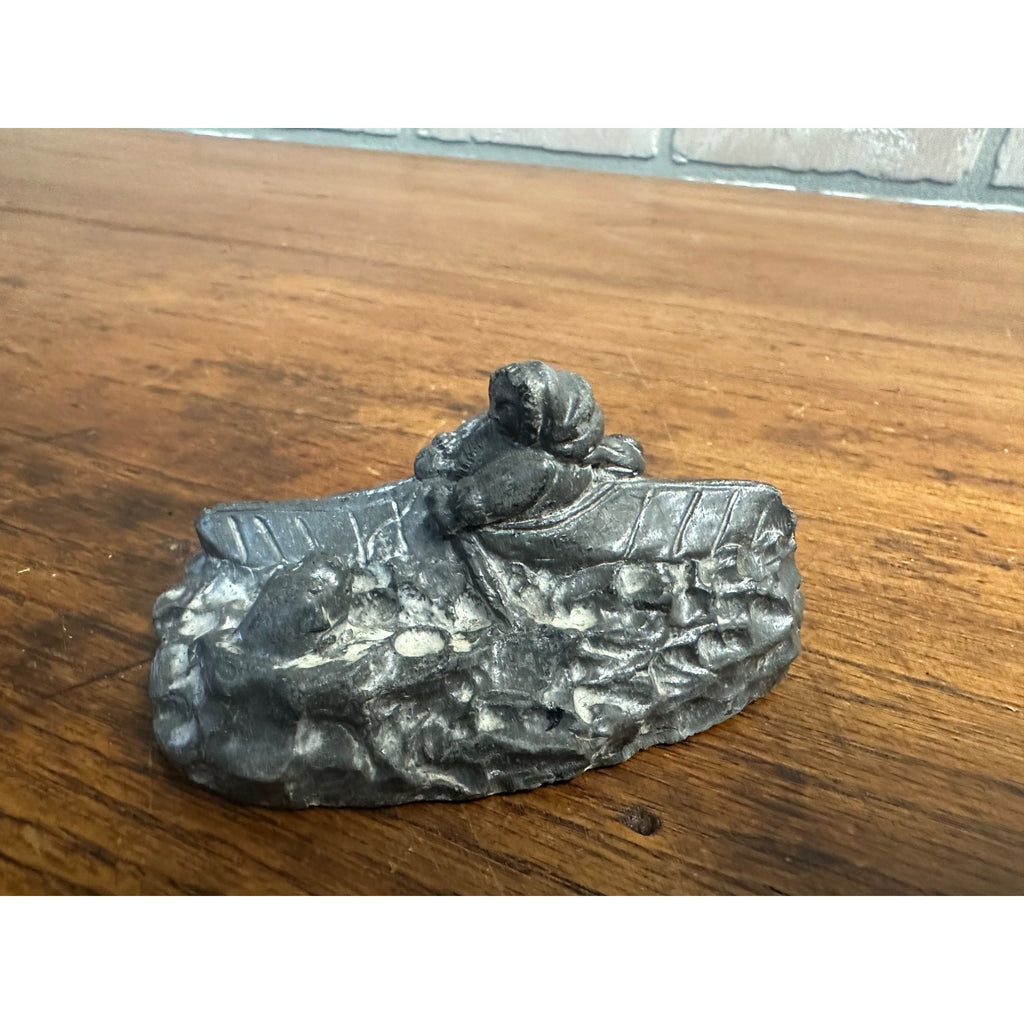 Eskimo Or Canada Inuit In Kayak And Seal Figure - A Wolf Original Sculpture