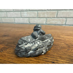 Eskimo Or Canada Inuit In Kayak And Seal Figure - A Wolf Original Sculpture