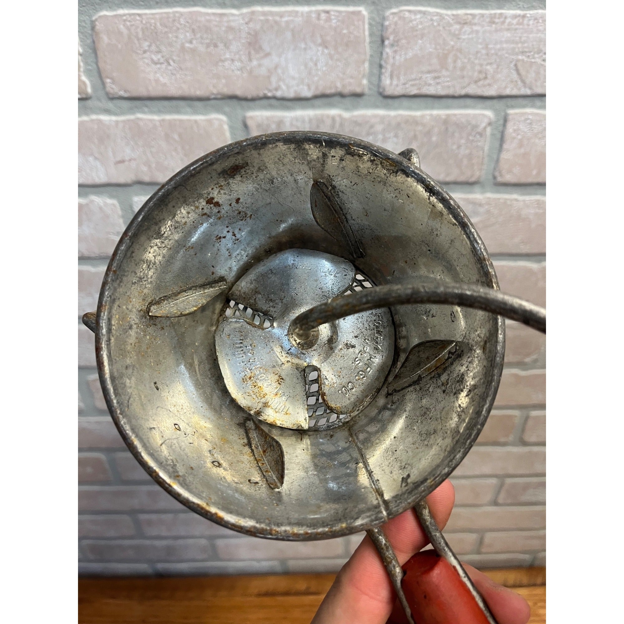 Vintage Kitchen Foley Red Wood Handle Food Mill Potato Masher Ricer Strainer 5"