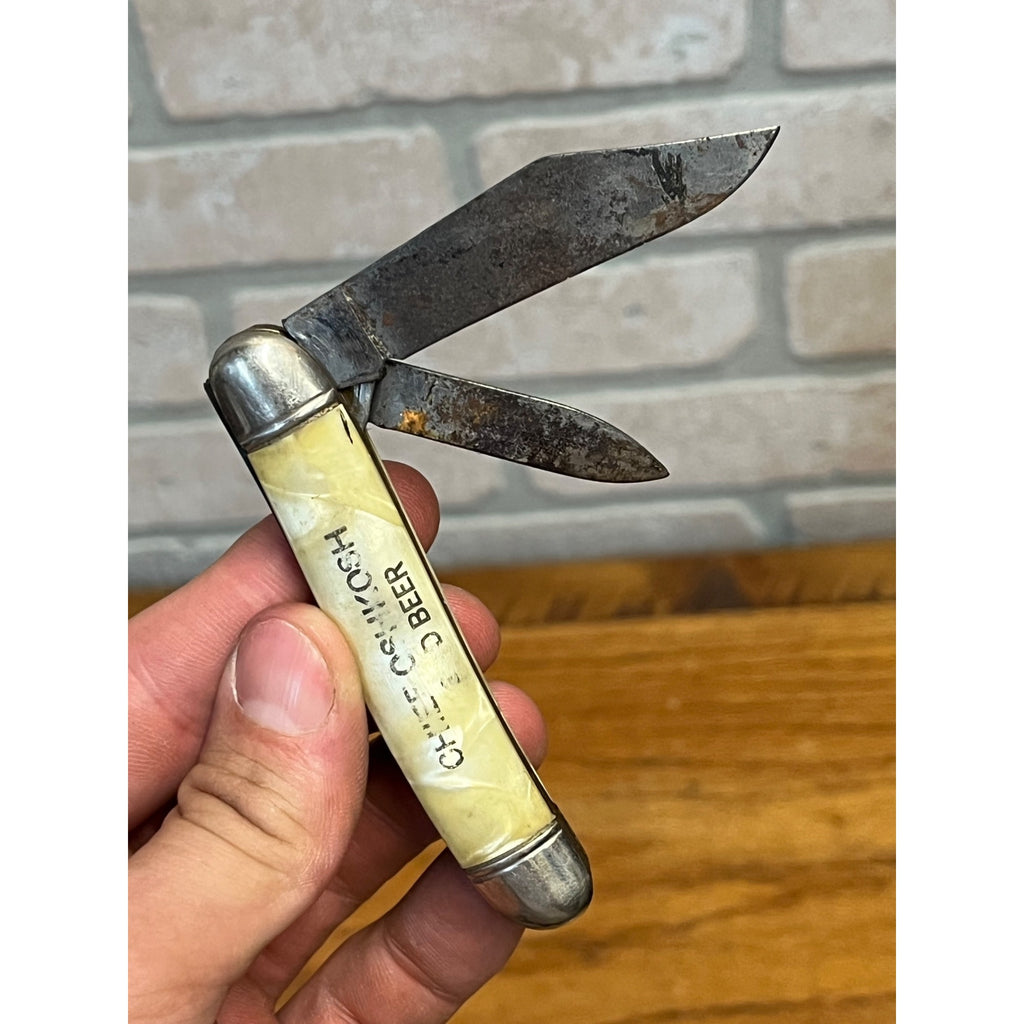 Vintage 1950s Chief Oshkosh Beer Advertising Pocket Knife & Opener