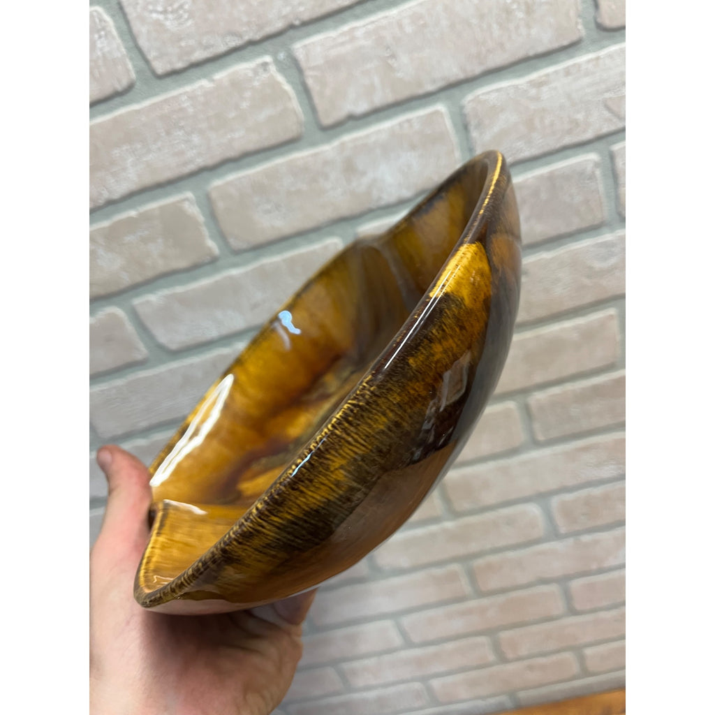 Vintage MCM Dryden Hot Springs Arkansas Art Pottery Bowl Dish Drip Glaze
