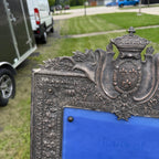 Vintage Picture Frame French Fleur-de-lis Insignia Silver Plated Heavy