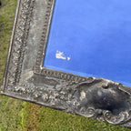 Vintage Picture Frame French Fleur-de-lis Insignia Silver Plated Heavy