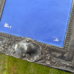 Vintage Picture Frame French Fleur-de-lis Insignia Silver Plated Heavy