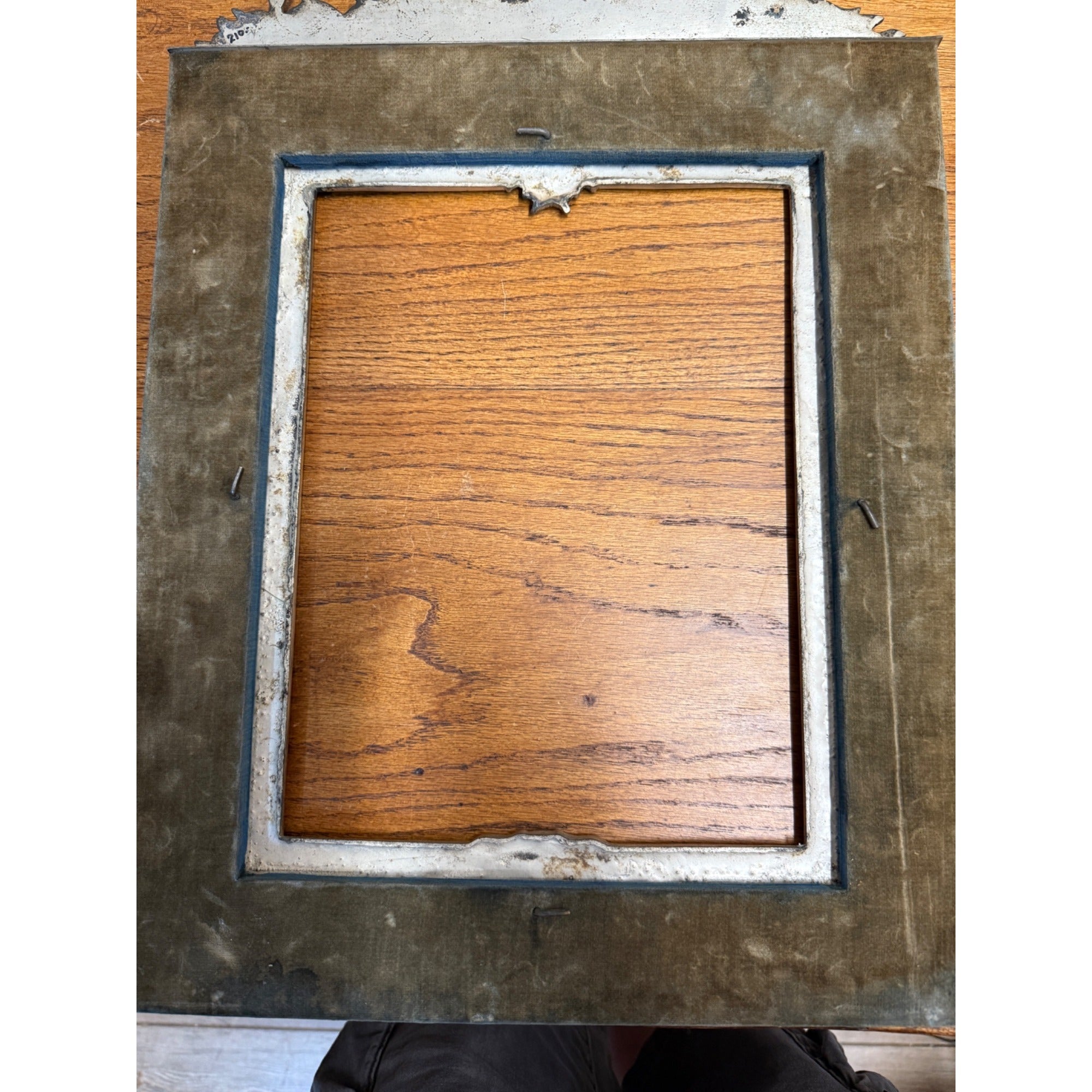 Vintage Picture Frame French Fleur-de-lis Insignia Silver Plated Heavy