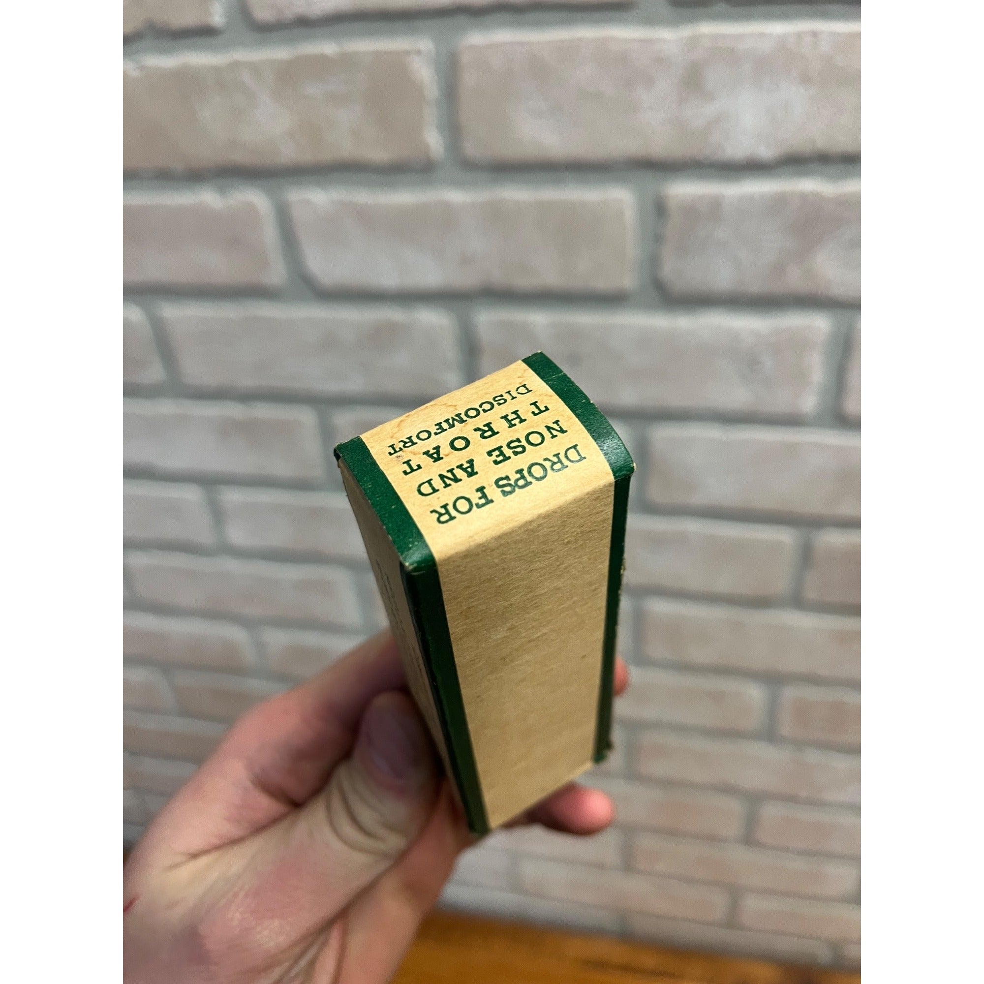 Antique John's Green Oil Drops Box Malcolm and Son Inc. Chetek, WI Wisconsin