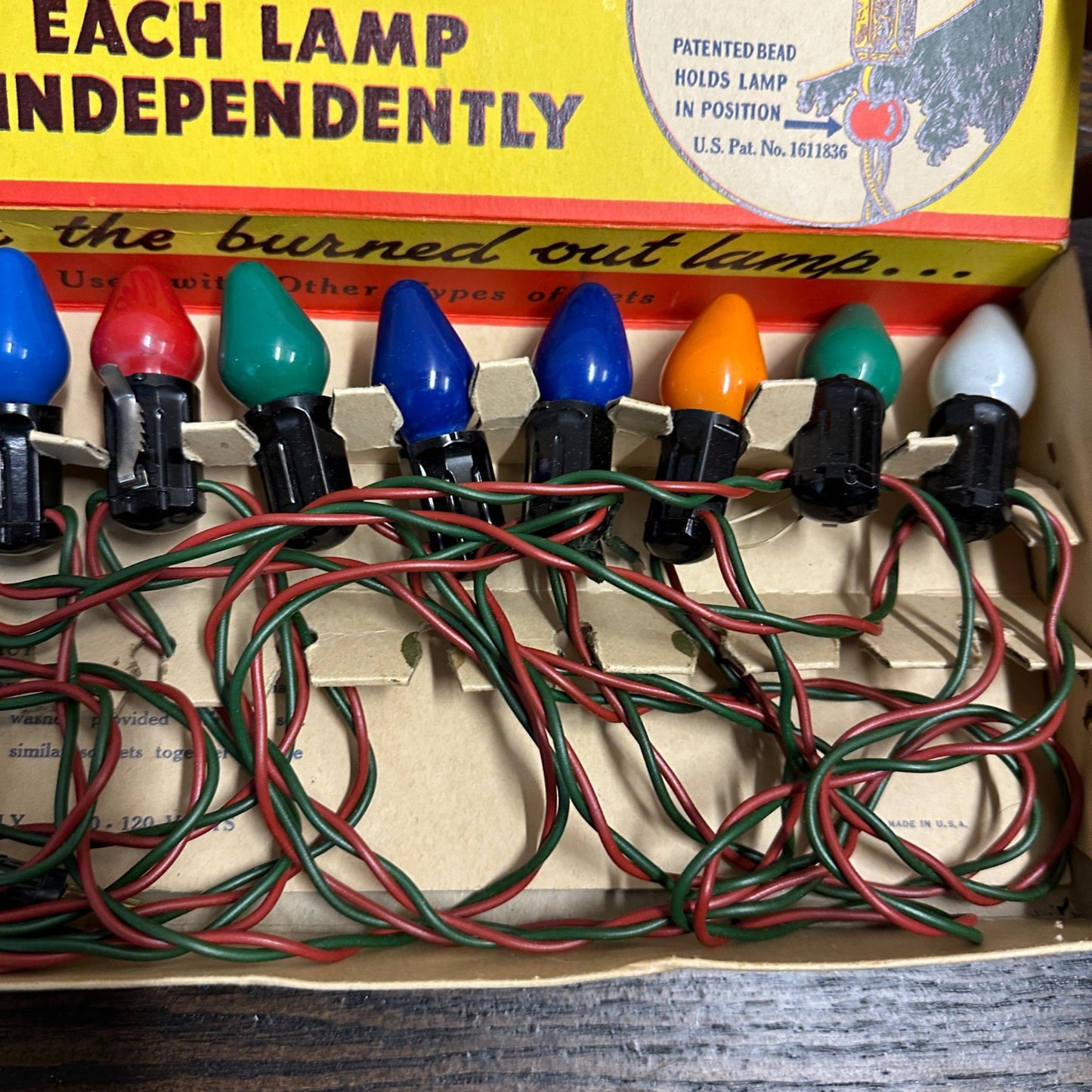 Vintage Christmas Tree Lights NOMA 15 Light in Original Box Working Tree Lights