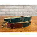 Vintage Masters Tournament Logo Golf Ribbon Belt Canvas Leather Mens Sz 38