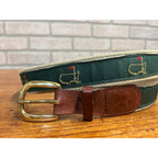 Vintage Masters Tournament Logo Golf Ribbon Belt Canvas Leather Mens Sz 38
