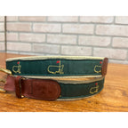 Vintage Masters Tournament Logo Golf Ribbon Belt Canvas Leather Mens Sz 38