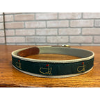 Vintage Masters Tournament Logo Golf Ribbon Belt Canvas Leather Mens Sz 38